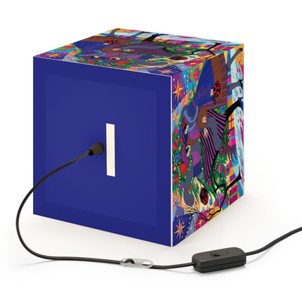 🎄✨Christmas Among The Twinkling Trees Light Cube Lamp – Art Deco Holiday Fantasy