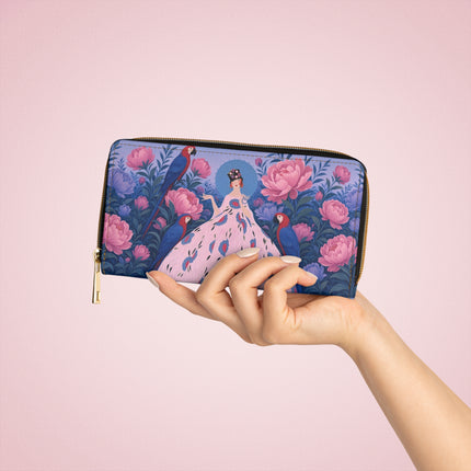 🌸🦜 The Enchanted Parrot Garden Wallet – Art Deco Floral Fantasy