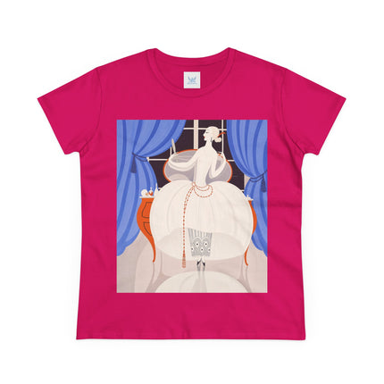 🦢💎 The Ivory Midnight Muse Cotton Tee – Art Deco Fashion Elegance