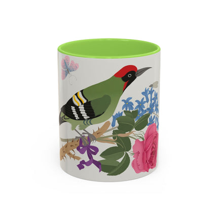 Woodpecker & Rose Colorful Mugs – Vibrant Spring & Bold Beauty