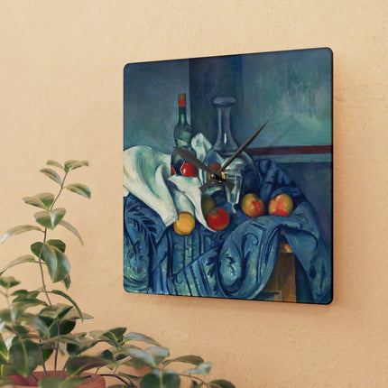 The Peppermint Bottle by Paul Cézanne Acrylic Wall Clock, Round and Square