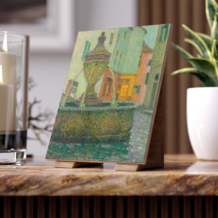 La Fontaine, Saint-Paul De Vence by Henri Le Sidaner Ceramic Tile