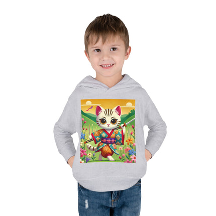 Samurai Kitten Toddler Pullover Fleece Hoodie
