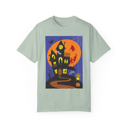 Halloween Night at the Haunted House Unisex Garment-Dyed T-shirt