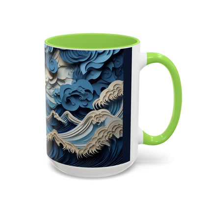 Dramatic Ocean with Crashing Waves Colorful Mugs (11oz, 15oz)