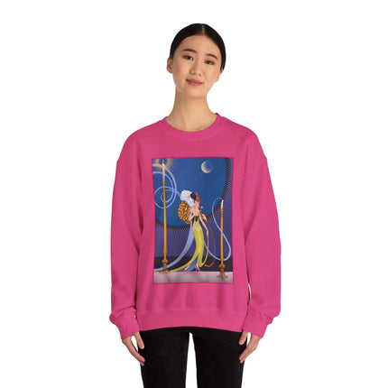 Smoke and Secrets: A Glamorous Encounter in Prohibition Era Heavy Blend™ Crewneck Sweatshirt