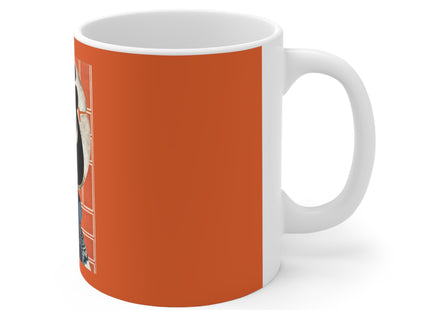 The Actor Bandō Hikosaburō V and the Mo troupe by Tsukioka Yoshitoshi Ceramic Mug 11oz