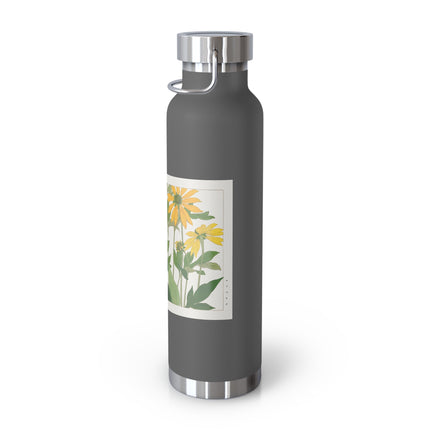 Clerodendrum & Rudbeckia by Tanigami Kônan Copper Vacuum Insulated Bottle, 22oz