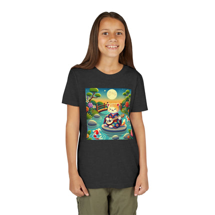 Melodic Kitten by the Koi Pond Youth Short Sleeve Tee