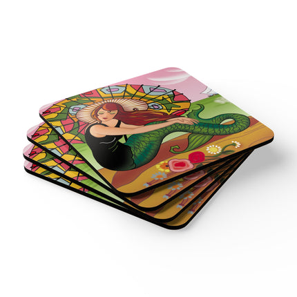 Siren Serenade Corkwood Coaster Set