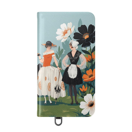 🌼🖤 The Ladies Of The Garden Promenade Flip Case – Art Deco Floral Fashion