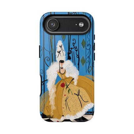 🎭🌹 The Lady At The Masquerade Gates Phone Case – Art Deco Fashion Illustration
