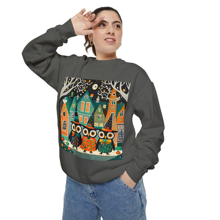 Night of the Trick-or-Treating Owlets Unisex Garment-Dyed Sweatshirt