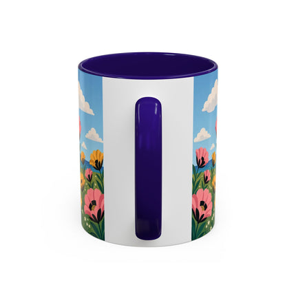🌸⛵ The Seaside Blossom Promenade Colorful Mug – Art Deco Coastal Elegance