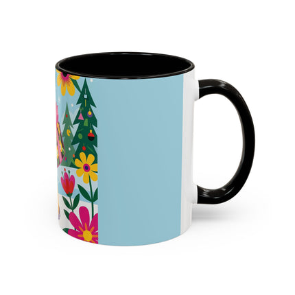 🌸🎄 Christmas In The Winter Garden Colorful Mug – Whimsical Holiday Fantasy