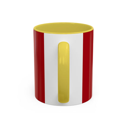 Regal Crimson Crane in the Autumn Mist Colorful Mugs (11oz, 15oz)