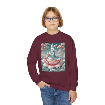Lotus Garden Melody Youth Crewneck Sweatshirt – Serenity, Harmony & Dreamlike Beauty