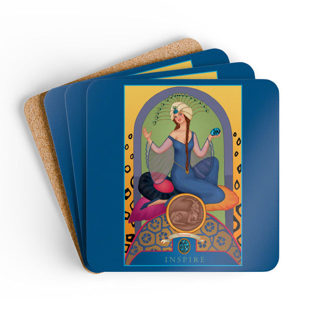 Sagittarius Zodiac Design – December & Tanzanite by Sofia Chiostri | Corkwood Coaster Set