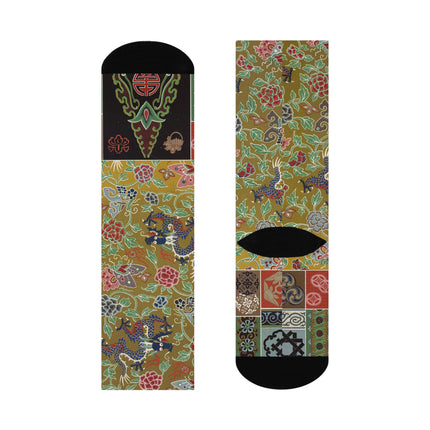 Chinois et Japonais 2 by Auguste Racinet Cushioned Crew Socks