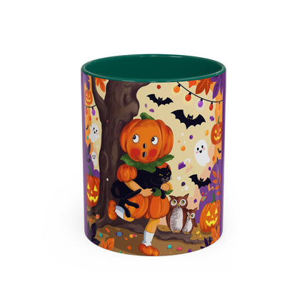 🎃🐈‍⬛ The Pumpkin Child’s Halloween Parade Colorful Mug – Whimsical Storybook Charm