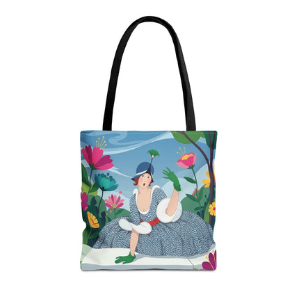 🌺🦚 The Lady Of The Peacock Garden Tote Bag – Art Deco Floral Fashion