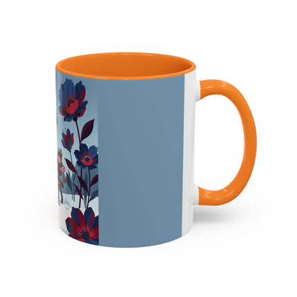 🎁🌺 The Christmas Gift Garden Stroll Colorful Mug – Art Deco Holiday Fantasy