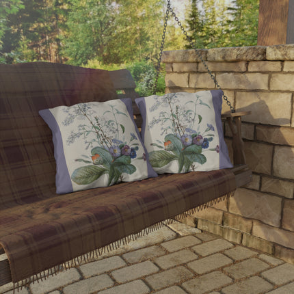 A Bouquet of Flowers with Insects by Pierre Joseph Redouté Outdoor Pillows