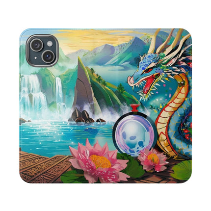 🐉💎 Wisdom's Guardian Flip Case – Dragon's Embrace & Eternal Wisdom