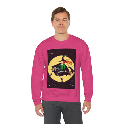 A Witch’s Moonlit Flight Unisex Heavy Blend™ Crewneck Sweatshirt