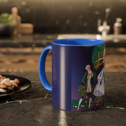 Moonlit Garden Waltz Colorful Mug (11oz, 15oz) – Rococo Romance, Garden Elegance & Enchanted Dance