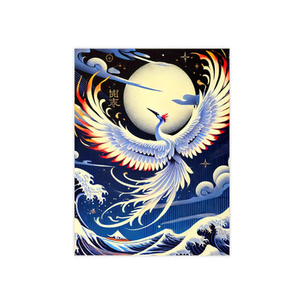 Majestic White Crane Ceramic Tile