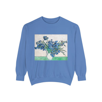 Irises by Vincent Van Gogh Unisex Garment-Dyed Sweatshirt