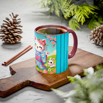 Springtime Kitten’s Easter Joy Colorful Mugs (11oz, 15oz)