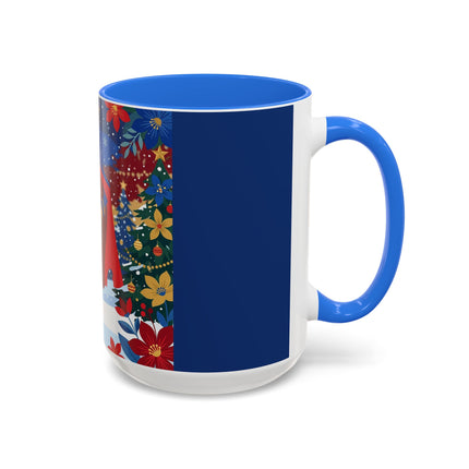 🎭❄️ The Christmas Masquerade Lady Colorful Mug – Art Deco Holiday Fantasy