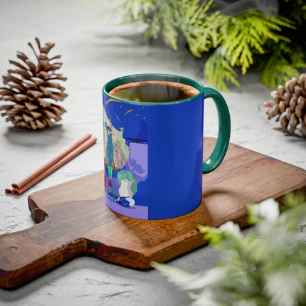 Wishes Beneath the Comet Sky Colorful Mug (11oz, 15oz) – Celestial Magic, Art Deco Elegance & Dreamy Wonder