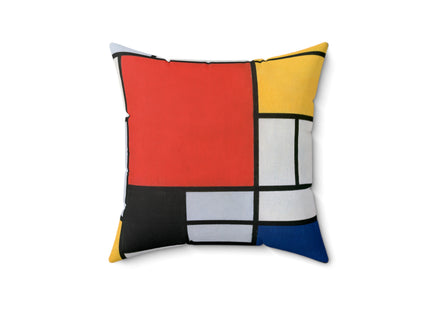 Composition with Red, Yellow, Blue, and Black by Piet Mondrian Spun Polyester Square Pillow