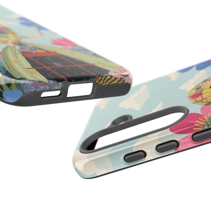 🌸🪞 The Floral Parasol Reflection Phone Case – Art Deco Garden Fantasy