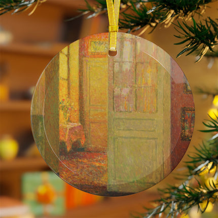 Interior, Window Light by Henri Le Sidaner Glass Ornament