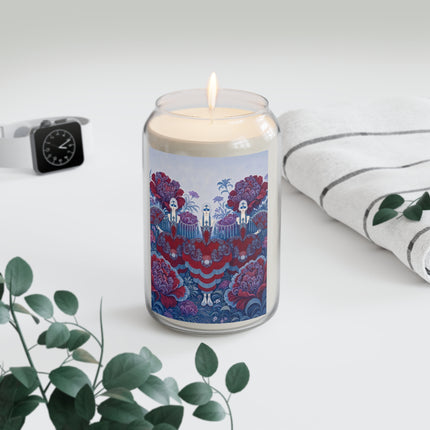 🎭🌺 The Enchanted Garden Masquerade Trio Scented Soy Candle – Art Deco Floral Elegance