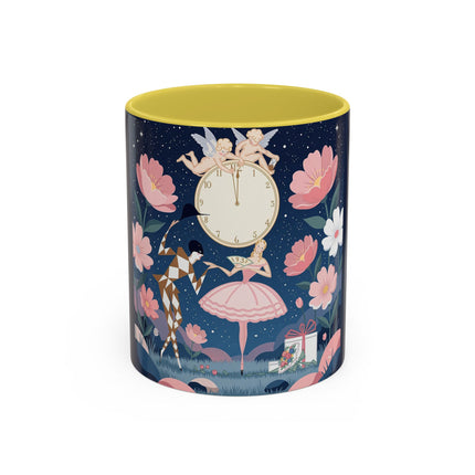 🕛🌸 Midnight Waltz Before Christmas Colorful Mug – Art Deco Holiday Fantasy