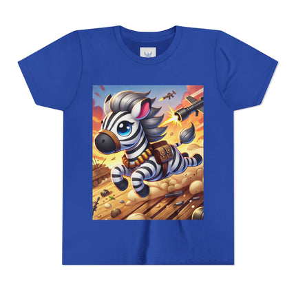 Zebra on the Run Youth Short Sleeve Tee