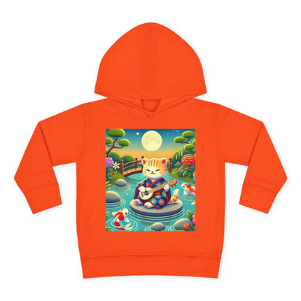 Melodic Kitten by the Koi Pond Toddler Pullover Fleece Hoodie