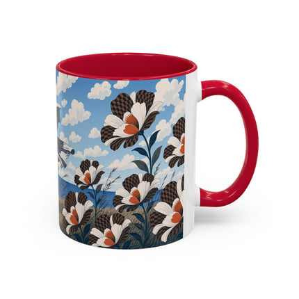 🌊🌼 The Windswept Seaside Promenade Colorful Mug – Art Deco Coastal Elegance