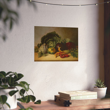 Still Life, Balsam Apple, and Vegetables by James Peale Matte Horizontal Posters
