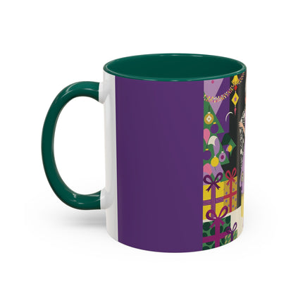 🎁✨ The Lavender Christmas Masquerade Colorful Mug – Art Deco Holiday Fantasy