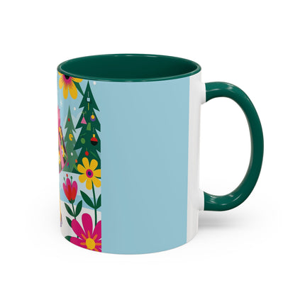 🌸🎄 Christmas In The Winter Garden Colorful Mug – Whimsical Holiday Fantasy