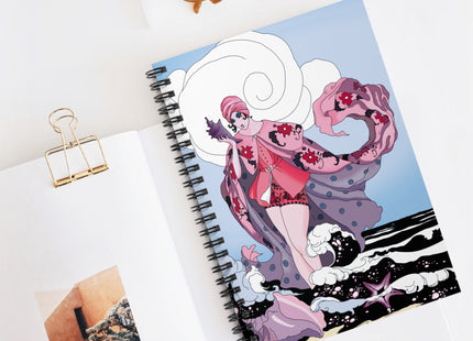 Goddess of the Swirling Sea Spiral Notebook - Ruled Line