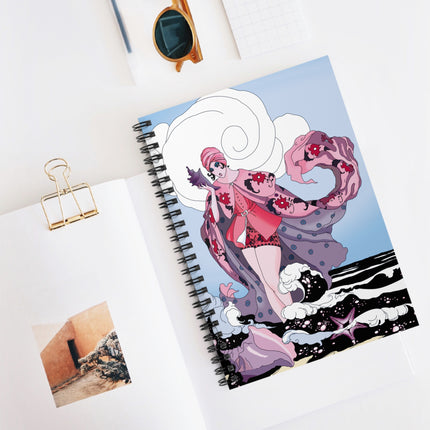 Goddess of the Swirling Sea Spiral Notebook - Ruled Line