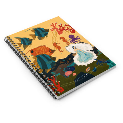 🐚🐠 The Lady Of The Enchanted Aquarium Spiral Notebook – Art Deco Undersea Fantasy