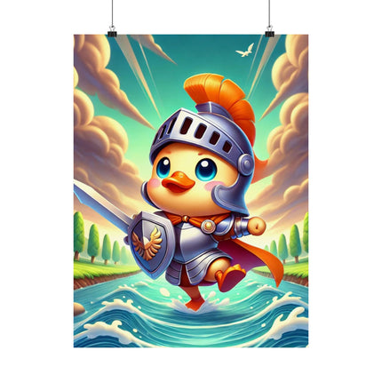 🦆⚔️ Valiant Duck Matte Vertical Poster – Courage, Adventure & Heroic Charm